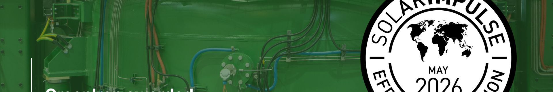 Solar Impulse Efficent Solution Label given to GreenIron again